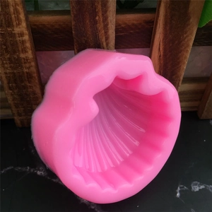 Pink silicone shell mold for handmade fondant cake decorating and candle crafts