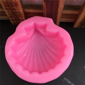 Pink seashell shaped silicone mold for fondant cake decorating and handmade soap crafts