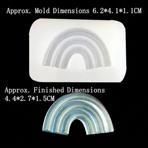 DIY 3-tier rainbow silicone mold for resin craft and fondant cake decorating with dimensions