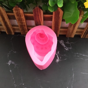 Pink 3D conch silicone mold with spiral petal texture for DIY fondant and soap making