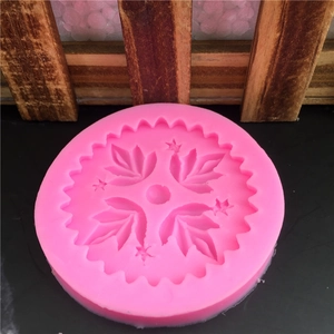 Pink silicone water lily flower mold for fondant cakes and handmade soap making