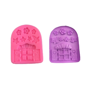Flower Leaf Window Door Silicone Mold Fondant Cake Border Decoration Tool For DIY Chocolate Gypsum Epoxy Resin Crafting
