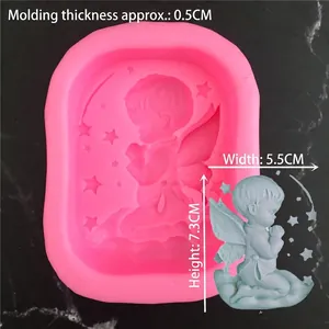 Star boy angel silicone fondant mold for cake decorating with moon and star details