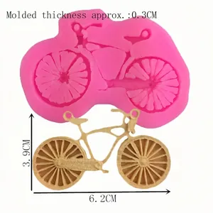 Bicycle shaped silicone fondant mold for cake decorating and DIY handmade soap craft