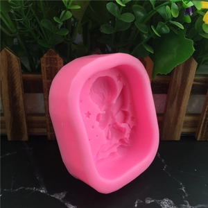 Star boy fairy angel shaped pink silicone mold for DIY fondant and cake decorating