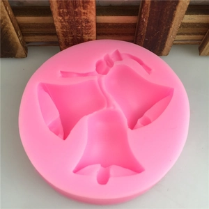 Stampo in silicone rosa con campanelle e fiocchi per decorazione torte e artigianato