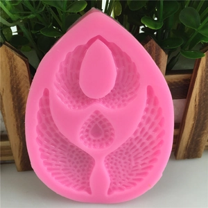 Pink heart wing silicone mold for fondant cake decorating and handmade soap crafts