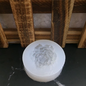 Translucent flower silicone mold with crystal texture for candle making and cake decor