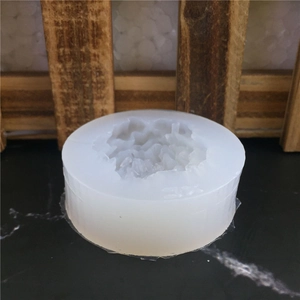 Macro view of translucent floral silicone mold for handmade soap and DIY candle making
