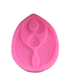 Pink heart angel wings silicone mold for fondant cake decorating and handmade soap DIY crafts