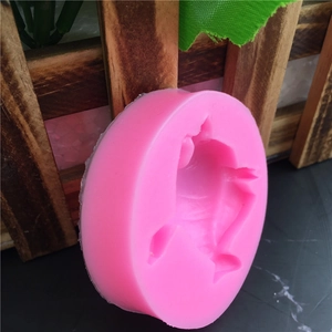 Pink silicone clownfish mold for handmade soap, fondant cake, and baking decorations