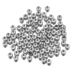 Silver textured stainless steel spacer beads for DIY jewelry making and bracelets