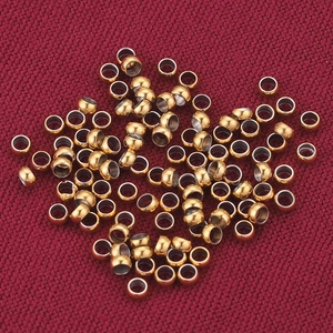 Polished gold stainless steel crimp beads for DIY necklace and bracelet jewelry making
