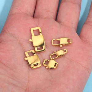 Polished gold stainless steel lobster clasp set in five sizes for jewelry making