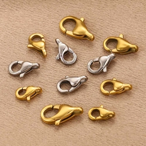 Cierres de langosta de acero inoxidable en oro y plata para pulseras de joyería DIY