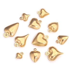 Minimalistische Roestvrij Stalen Holle Hart Hanger Bedels Voor DIY Ketting Armband Sieraden Maken Benodigdheden Verguld