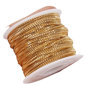 Golden box chain roll made of stainless steel for DIY jewelry making and crafts