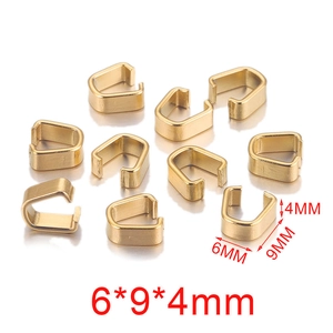 Set van 10 gouden roestvrijstalen U-vormige hangerogen van 6x9x4mm grootte