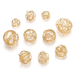 Pendentifs Boules en Fil d'Acier Inoxydable 304 Bohème Breloques de Sphère en Maille pour la Fabrication de Bijoux DIY