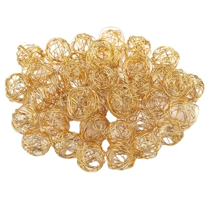 Perles sphériques en fil doré creux pour pendentifs de bijoux DIY bohèmes