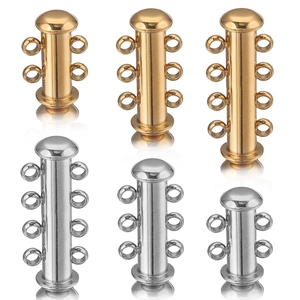 Cierre magnético de acero inoxidable para joyas de varias capas en oro y plata
