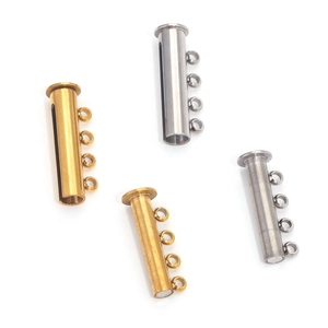 Detalle de cierre magnético deslizante de 4 filas de acero inoxidable para joyería DIY