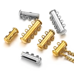 Cierre Tubular Magnético de Varias Hebras de Acero Inoxidable para DIY Collar Pulsera Conector de Joyería Oro Plata