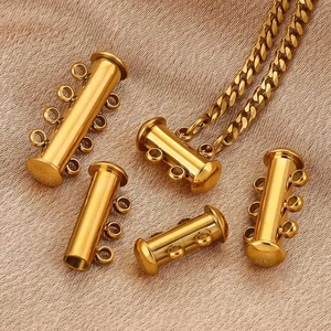 Cierres magnéticos de acero inoxidable dorado para collares y pulseras de varias hileras