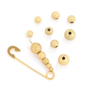 Frosted gold stainless steel beads on a safety pin for DIY jewelry making