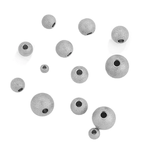 Matte stainless steel loose beads in various sizes with center hole for DIY jewelry