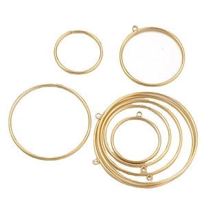 Minimalistische Edelstahl Runde Kreis Anhänger Für DIY Schmuckherstellung Gold Silber Galvanisiert Geometrische Schweißringe