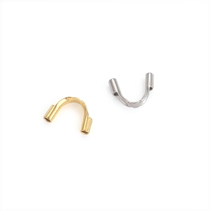 Polished gold and silver stainless steel U-shape wire protectors for jewelry making