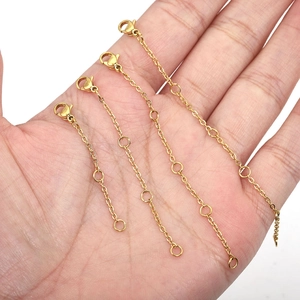 Chaîne d'extension en acier inoxydable doré avec fermoir mousqueton pour bijoux