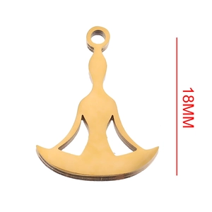18 mm goldener Yoga-Meditationsanhänger aus Edelstahl für die Schmuckherstellung
