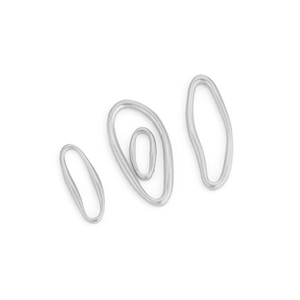 Detailed view of irregular silver stainless steel geometric jewelry connectors for DIY making