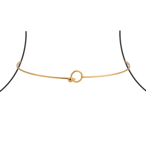 Collana girocollo minimalista in acciaio inossidabile dorato con chiusura a sfera