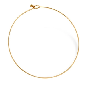 Collana girocollo minimalista in acciaio inossidabile dorato con chiusura a sfera