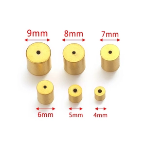 Set mit 6 goldenen Edelstahl-Abstandshaltern in 4 mm bis 9 mm für DIY-Schmuckherstellung