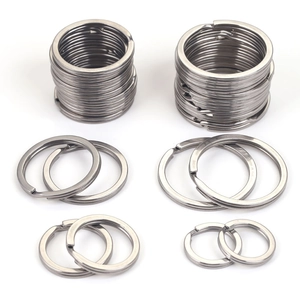 Stainless Steel Key Ring Flat Split Ring For DIY Jewelry Making Crafts Keychain Accessories Polished Metal Round Hoop Organizer