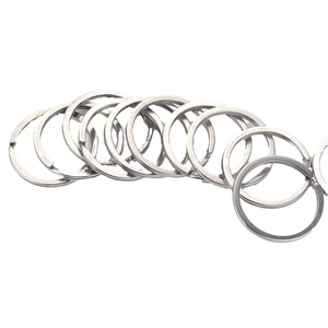 Flat stainless steel split ring keyrings set for DIY handmade jewelry and keychain making
