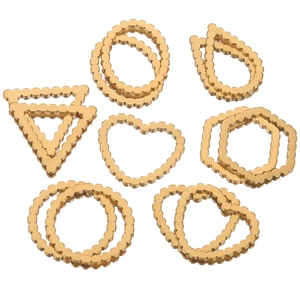 Dijes Geométricos de Acero Inoxidable Borde de Cuentas Corazón Redondo Triángulo Gota Hexágono Ovalado Colgantes Para Joyería DIY