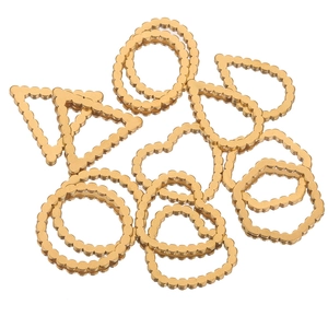 Dijes geométricos dorados de acero inoxidable con textura de puntos para artesanía