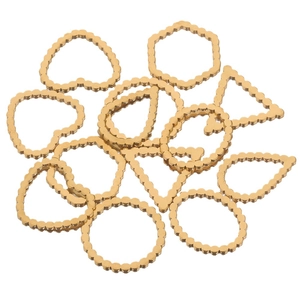 Colgantes de metal dorado con cuentas en forma de corazón y círculo para joyería DIY