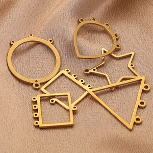 Connecteurs de bijoux géométriques en acier inoxydable doré pour la création de boucles