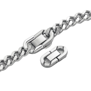 Gepolijste roestvrijstalen Cubaanse schakelketting met hoogwaardige sluiting voor sieraden