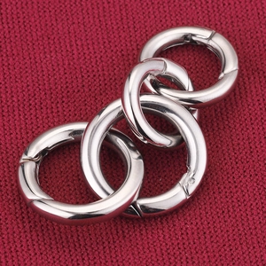 Set of four polished stainless steel spring lobster clasps for DIY jewelry making