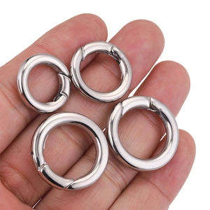 Polished stainless steel spring gate rings for jewelry making and bag hardware