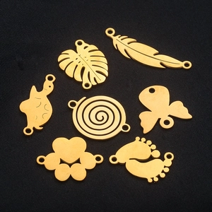 Pendentifs en acier inoxydable doré avec feuille de monstera et papillon pour bijoux DIY