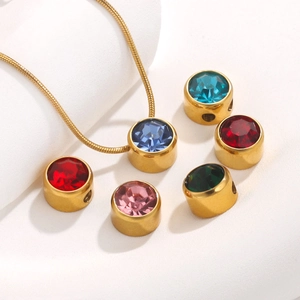 Perles en strass colorées avec chaîne serpent en acier inoxydable pour bijoux DIY