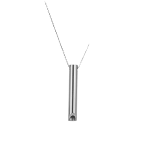 Collar de respiración consciente con colgante de silbato de meditación de acero inoxidable